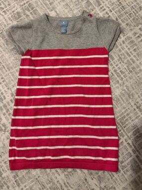 GAP Short Sleeve Dress in Pink and White Stripes